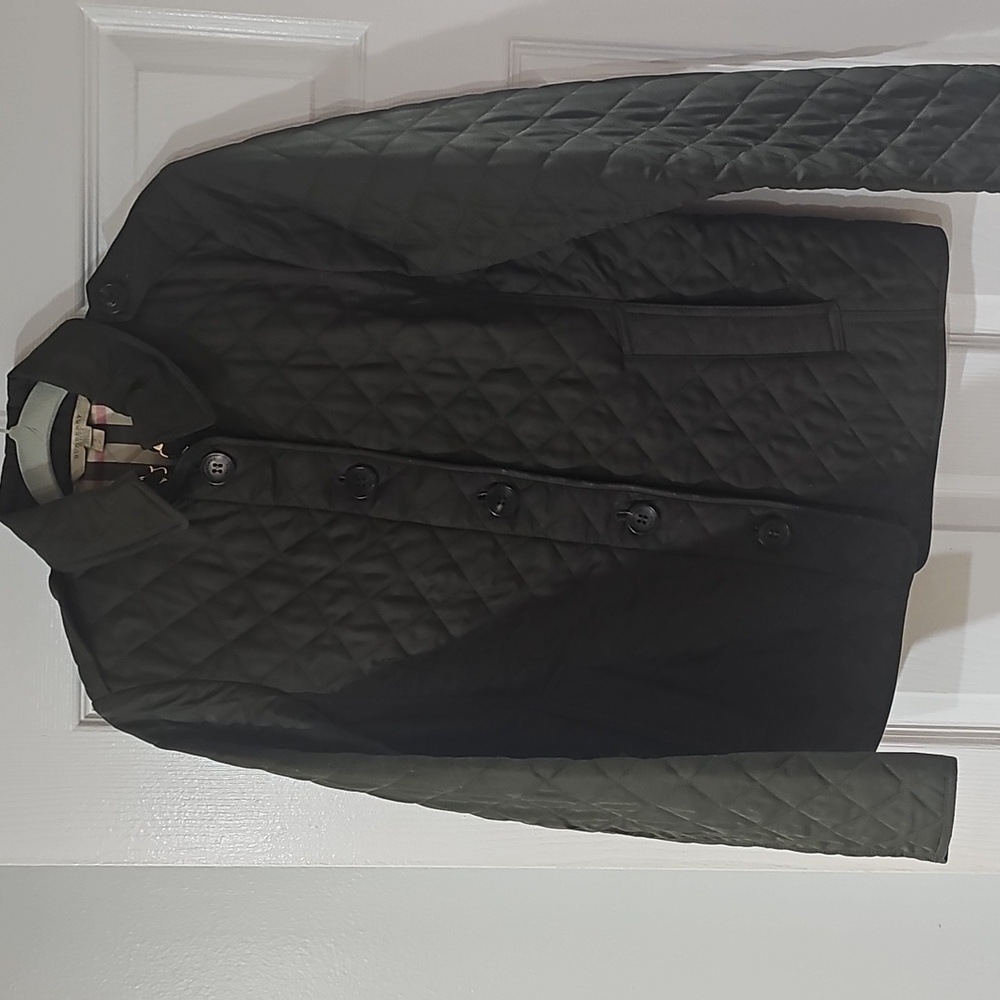 Burberry Fernleigh Quilted Jacket OLive Green Spring Jacket size small